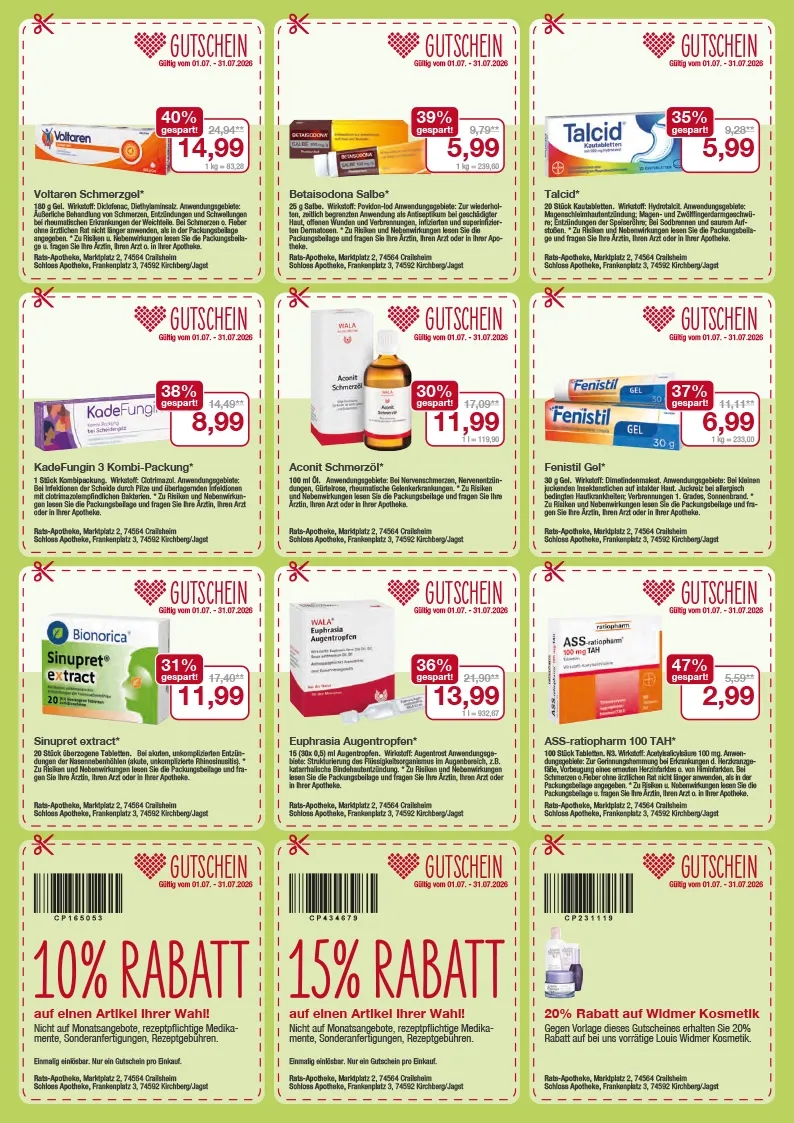 Flyer mit Juli-Angeboten