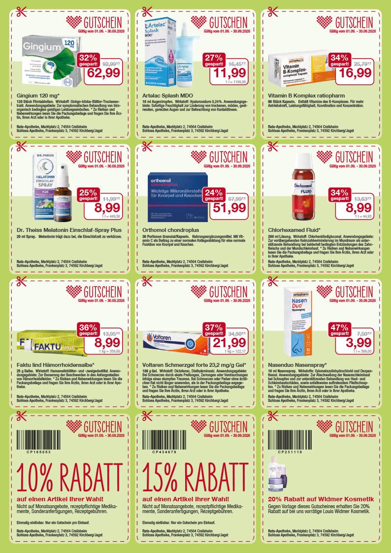 Flyer mit September-Angeboten